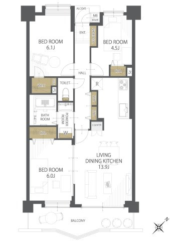 【間取り】ベルシュ青山新町 
