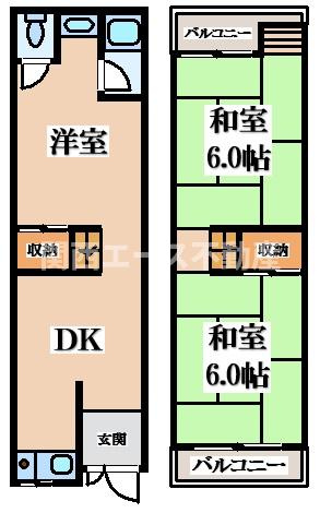 【間取り】 | 北条７丁目貸家