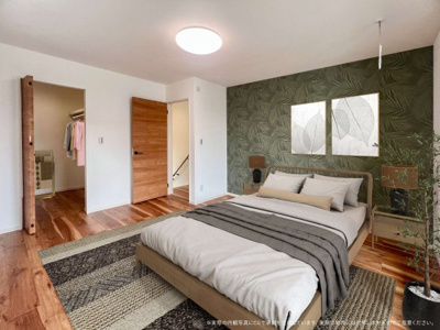 【寝室】 | 【主寝室　CG家具イメージ】
※画像に含まれる家具家電はCGで作成したイメージです。実際の物件には付帯しません。