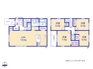 【間取り】 | 名古屋市中川区中須町字桜井110-4【仲介手数料無料】新築一戸建て　2号棟