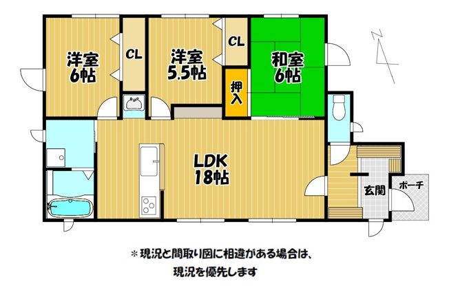 【間取り】 | 神田町モデルハウス | 南側にLDKが配置された日当り良好の３LDKです！！