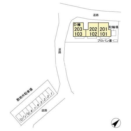 コーポ七曲り　Ｄの区画図|高崎、前橋エリアのお部屋探しはエンドスケープまで！お客様の理想お聞かせ下さい♪