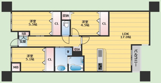 【間取り】 | GRAND　STEADY桜の町