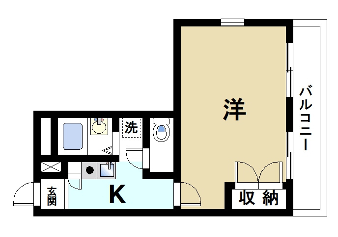 レオパレスイケダの間取り|お一人暮らしにピッタリの1Ｋのお部屋です。