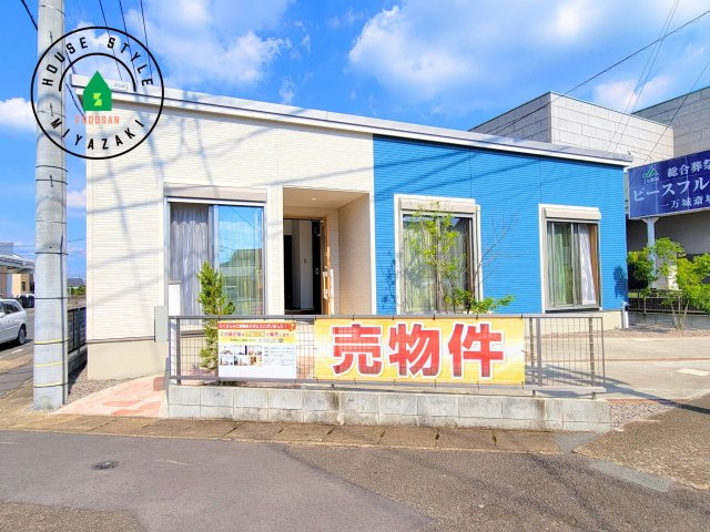 都城市一万城町モデル（1号棟）の外観|デザイン性のある外観です。