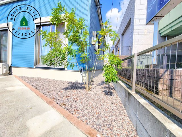 都城市一万城町モデル（1号棟）の庭|お庭で自由な時間を過ごせます。