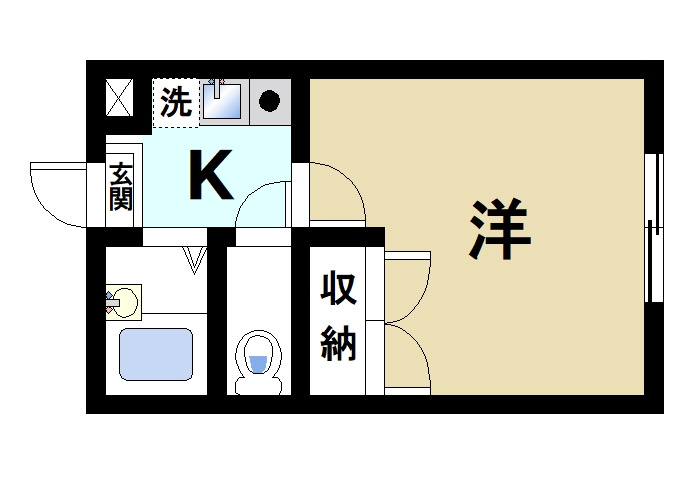 レオパレスエスパールビラの間取り|1K