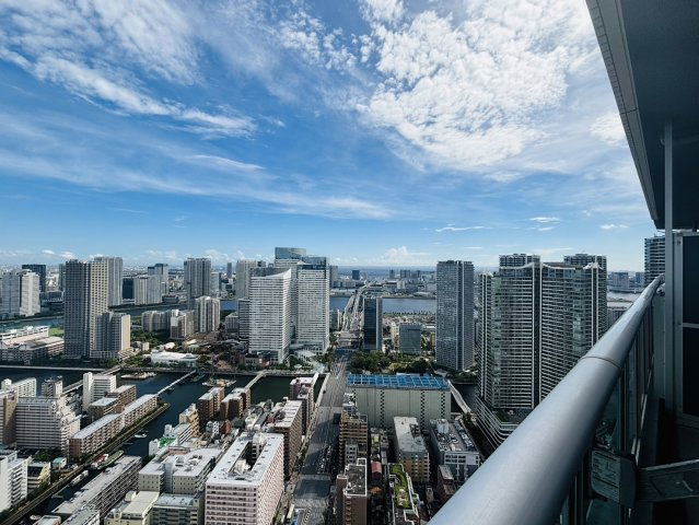 南東方向の眺望。晴海通り、トリトン、豊洲市場方面を眺める眺望です。