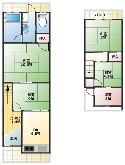 【間取り】 | 船橋町戸建