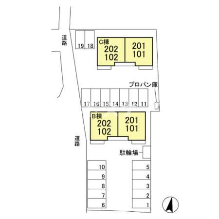 リノ　Ｂの区画図|高崎、前橋エリアのお部屋探しはエンドスケープまで！お客様の理想お聞かせ下さい♪
