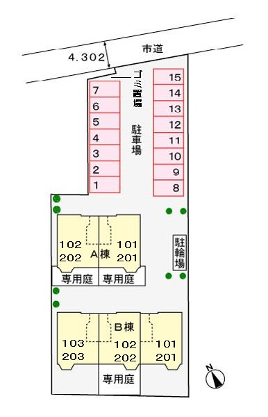 ヒルサイド・ガーデンAの区画図