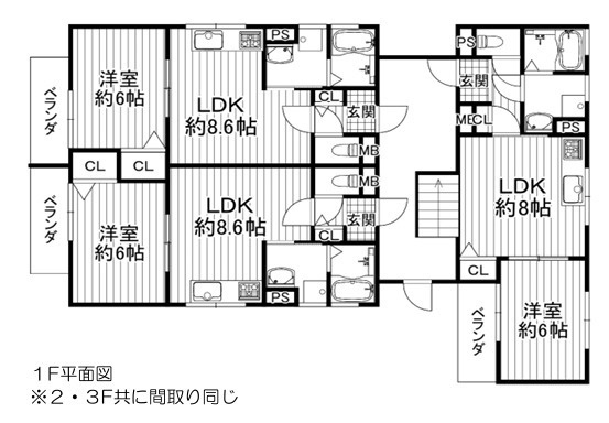 守口市寺方元町２丁目の一棟マンションの間取り