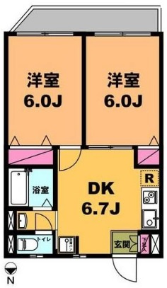 月村マンションNo.22の間取り