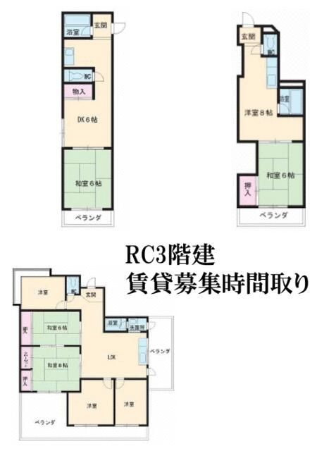 名古屋市中川区かの里１丁目の一棟マンションの間取り