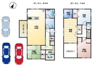 【間取り】 | 清水新地6丁目中古住宅 | 4LDK＋テレワークルーム間取り図
