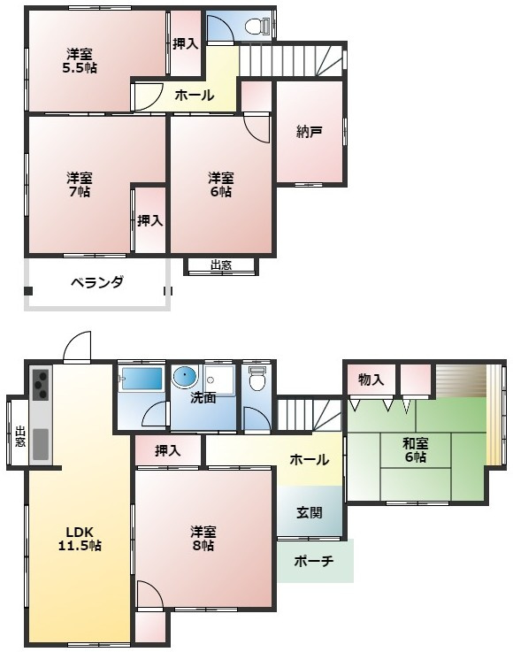 焼山中央戸建の間取り