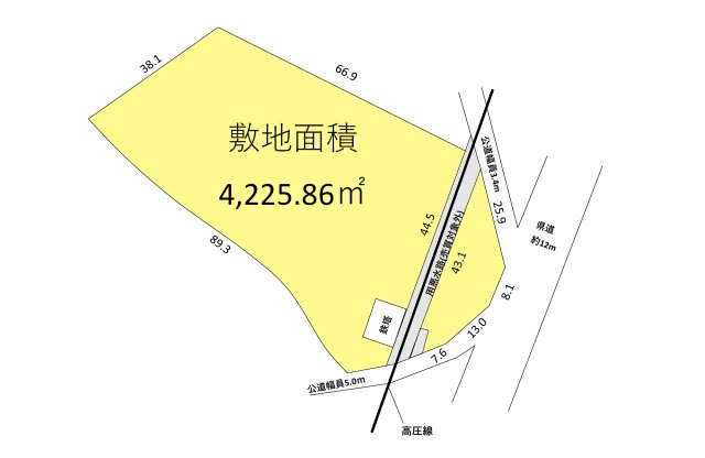 土地 狭山市柏原の土地図|約1278坪の敷地です