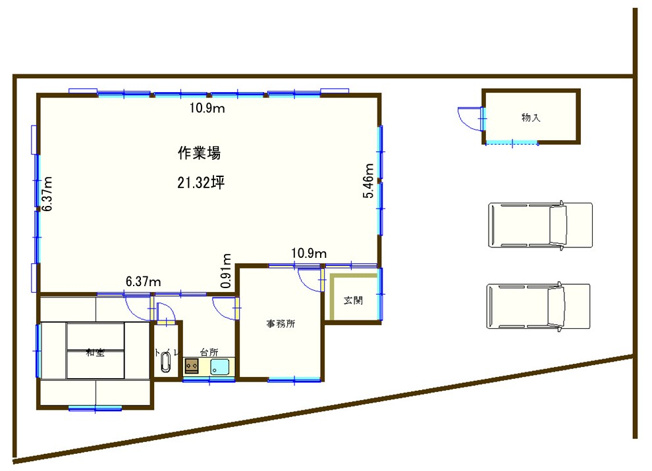 【間取り】 | 新潟市北区松浜8丁目　事務所兼縫製工場