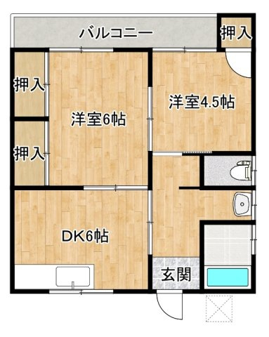 ボヌール津福の間取り
