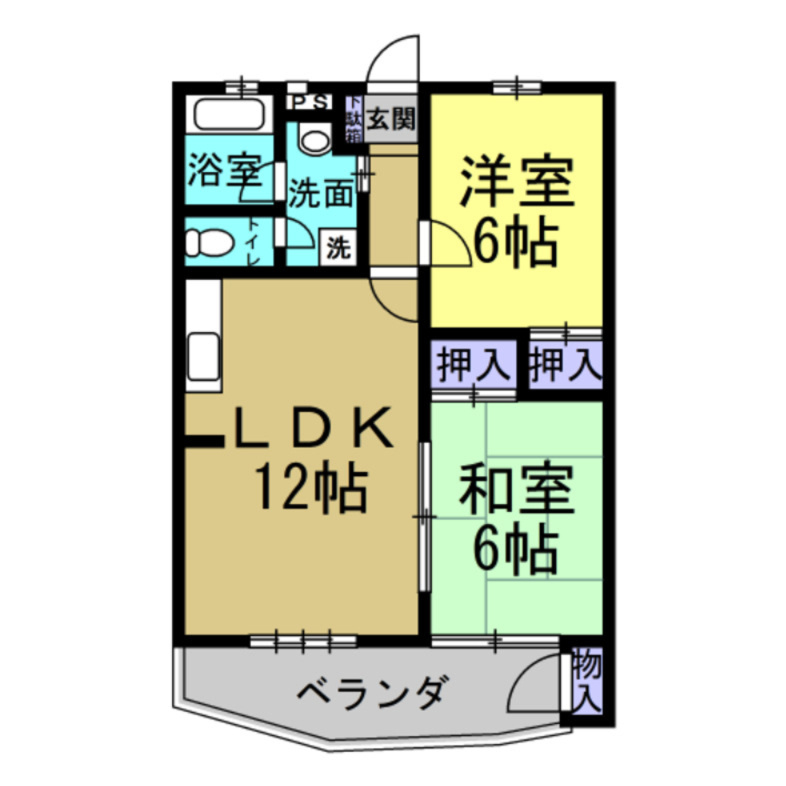 メゾン白梅の間取り|反転間取りとなります