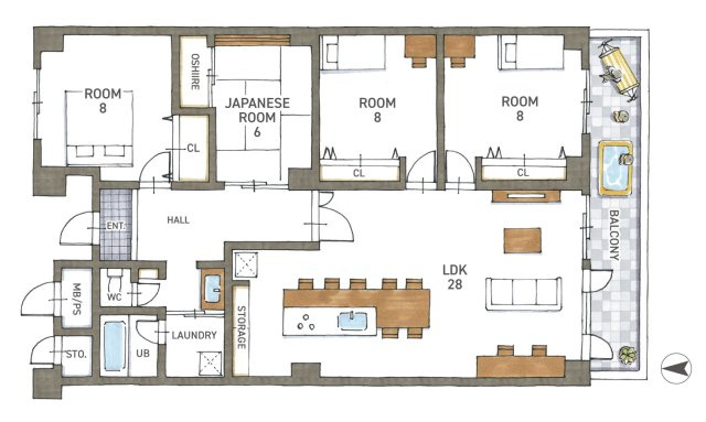 アーバンスカイハイツ石山寺　天然木フルリノベーション