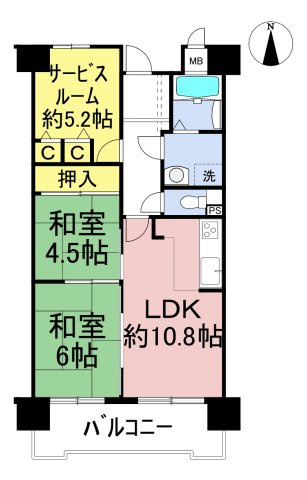 中古マンション　サンパーク岐阜西　平成5年築の間取り