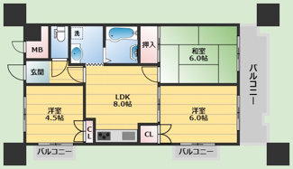 【間取り】 | アビタシオン西緑丘