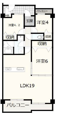 【間取り】 | ユニライフ明石魚住　3階 | 3LDKです。