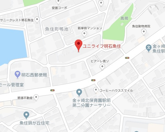【地図】 | ユニライフ明石魚住　3階 | JR「魚住駅」徒歩約6分ですので、通勤、通学には便利な立地です。