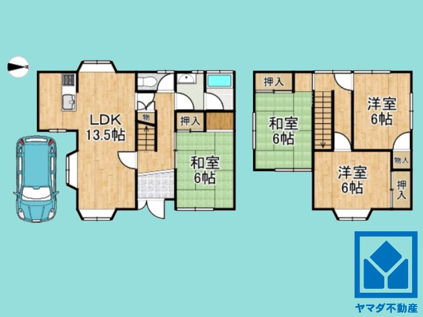 京田辺市三山木直田の間取り