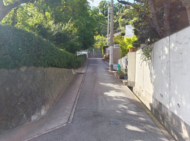 西宮市樋之池町　土地の前面道路含む現地写真|交通量の少ない前面道路