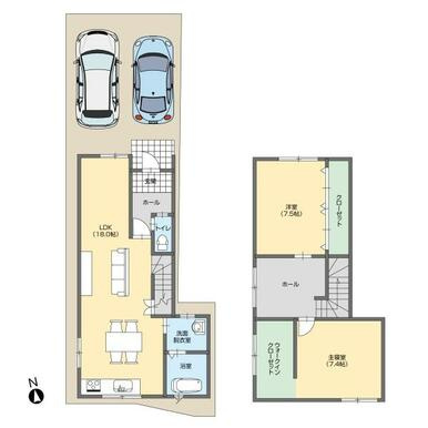 福井市日之出５丁目　未入居戸建の間取り