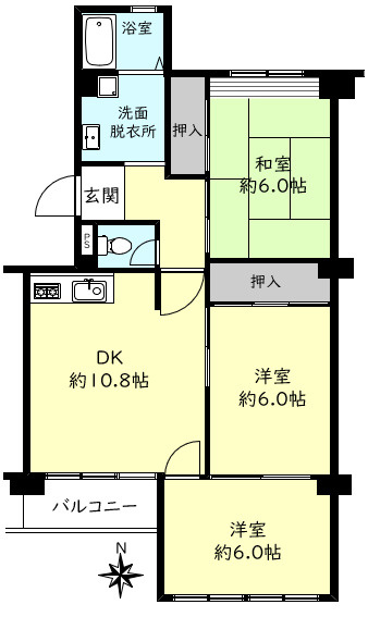 塩屋住宅２号棟の間取り