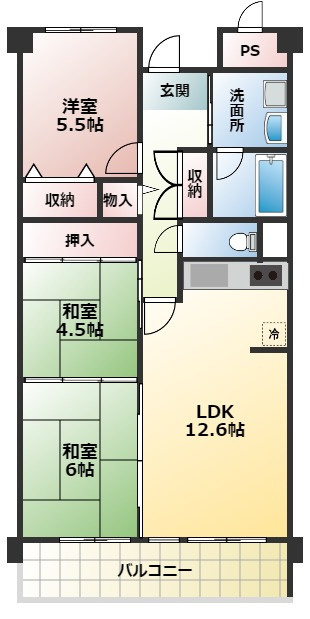 ドミール有住・光明池の間取り