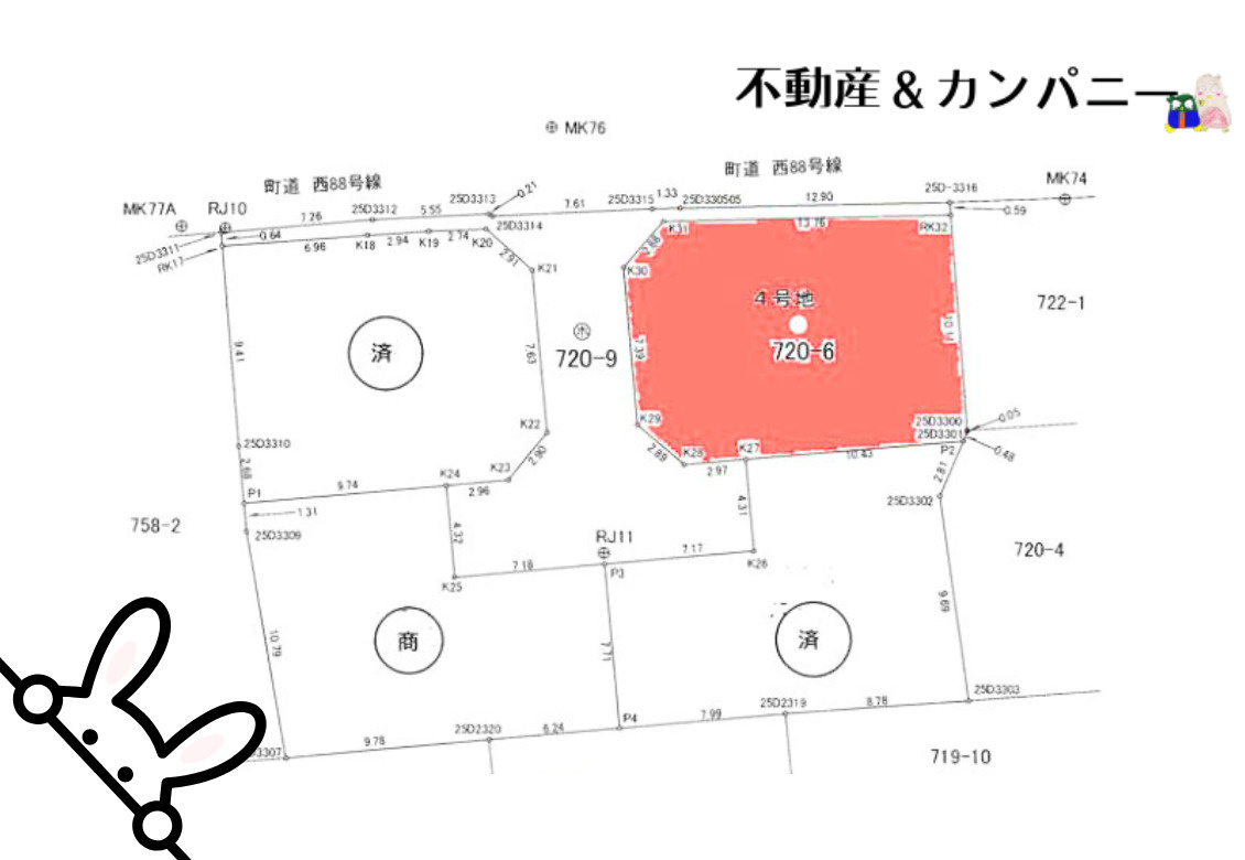 松前町北黒田のおトチ4号地　伊予郡松前町大字北黒田売土地の土地図