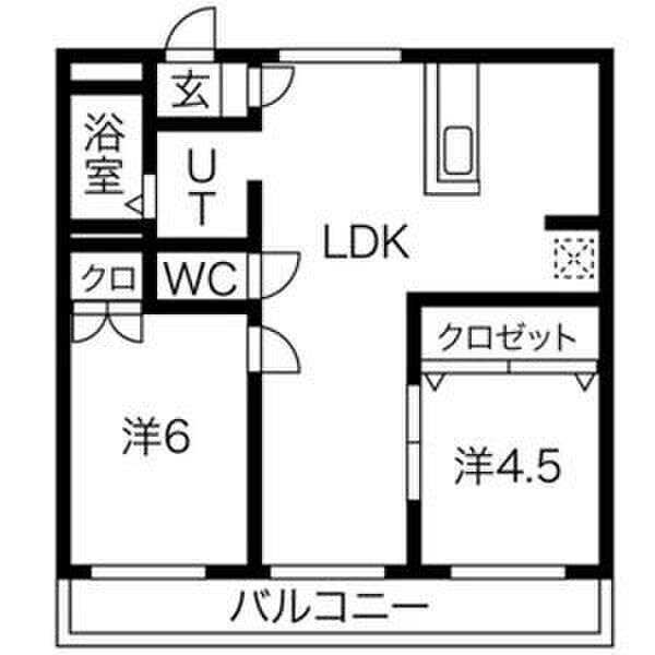 一宮市浅野字大島の賃貸マンションの間取り