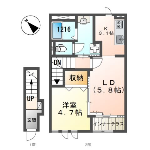 ユー　ジュネスの間取り