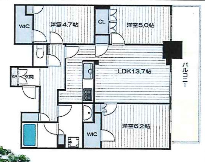 大阪市中央区久太郎町２丁目の新築マンションの間取り