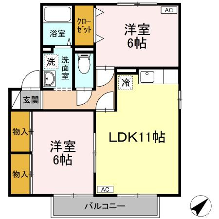 プリムローズⅢC棟の間取り