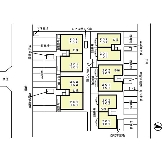 ヴィエント　Ｂ　　刈谷市近郊の賃貸ならクラスホーム刈谷店の区画図