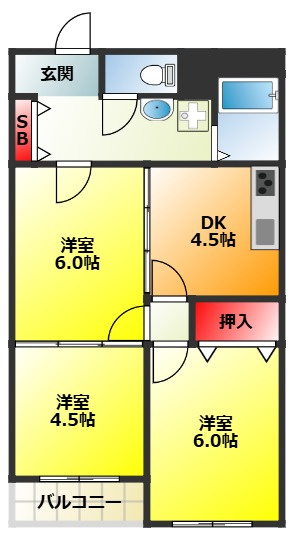 【間取り】 | 新大阪末広第1ハイツ