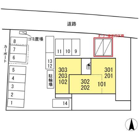 菊池郡菊陽町大字原水のアパートの区画図