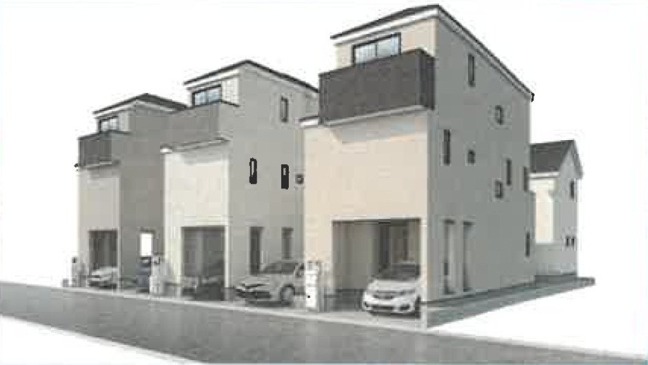 世田谷区北烏山8丁目・新築戸建の外観パース