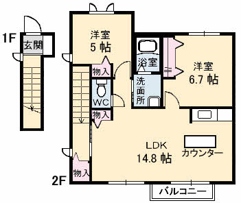 【間取り】 | ブランシェ野原A棟