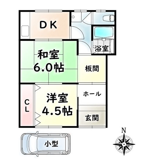【間取り】 | 南区呼続3丁目連棟貸家【名古屋市賃貸・平屋】