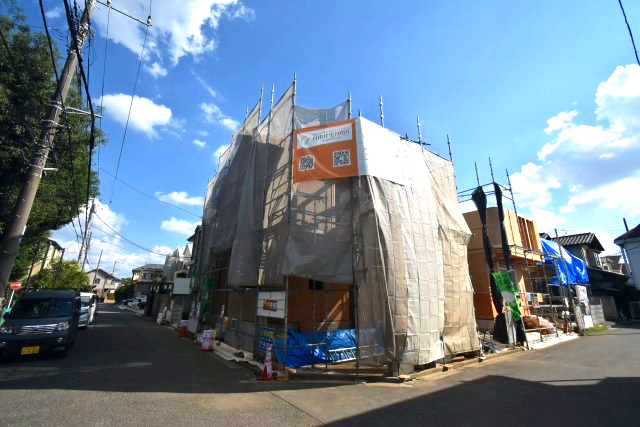 高井戸東1丁目・新築戸建・1号棟の前面道路含む現地写真