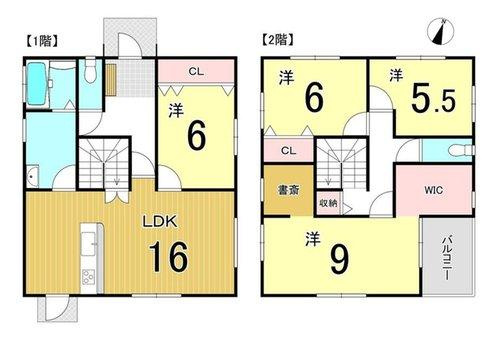 飯山町下法軍寺　中古戸建の間取り