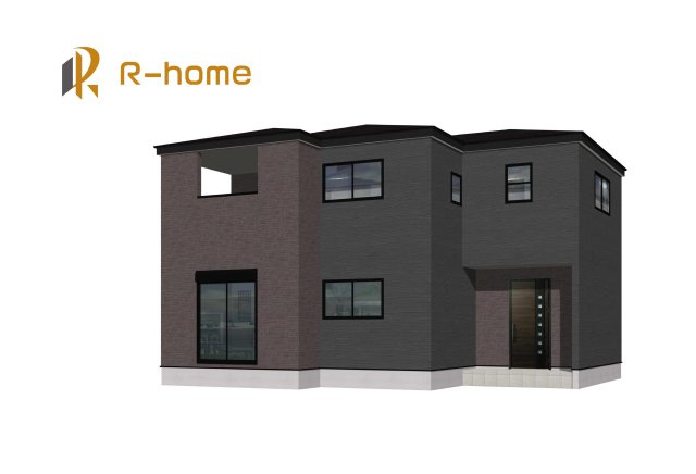 第1土浦市並木　新築戸建て　3号棟の外観パース|2025年1月完成予定！近隣の同仕様完成物件をご見学いただけます♪