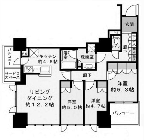 プラウドタワー梅田豊崎の間取り