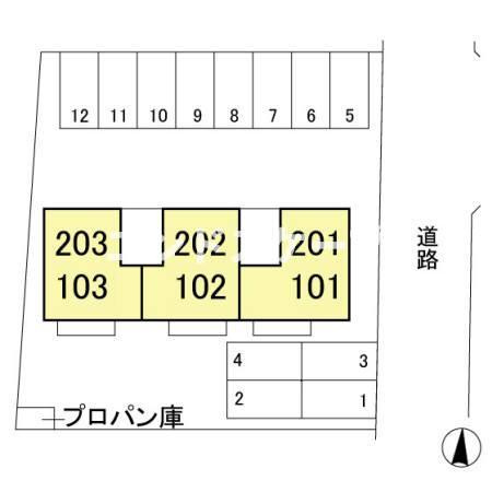 プルニエＫの区画図|高崎、前橋エリアのお部屋探しはエンドスケープまで！お客様の理想お聞かせ下さい♪